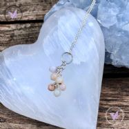Pink Opal Cluster October Birthstone Necklace